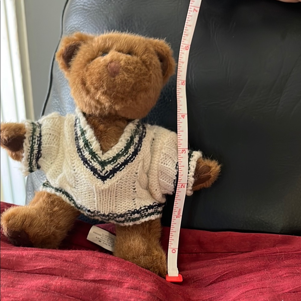 Vintage Russ Brown Teddy Bear with White Sweater